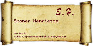 Sponer Henrietta névjegykártya